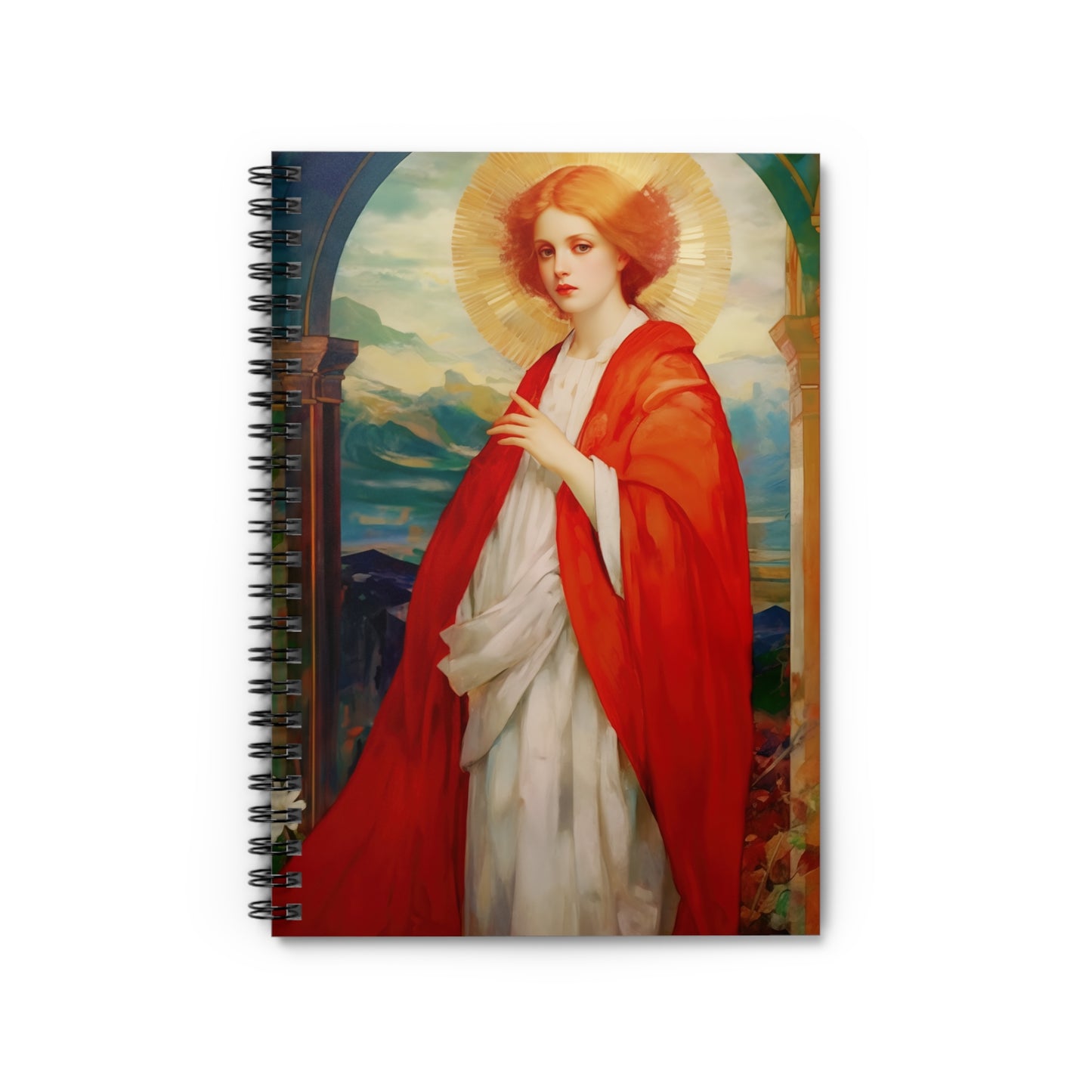 Saint Bibiana - Sanctified Souls Art - Religious Based Notebook - Spiral Notebook - Ruled Line