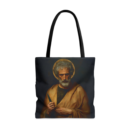 Saint Bartholomew the Apostle - Tote Bag - Large Medium Small Faith Art Bag - Re usable Tote Purse - Double Sided - Catholic Art Bag