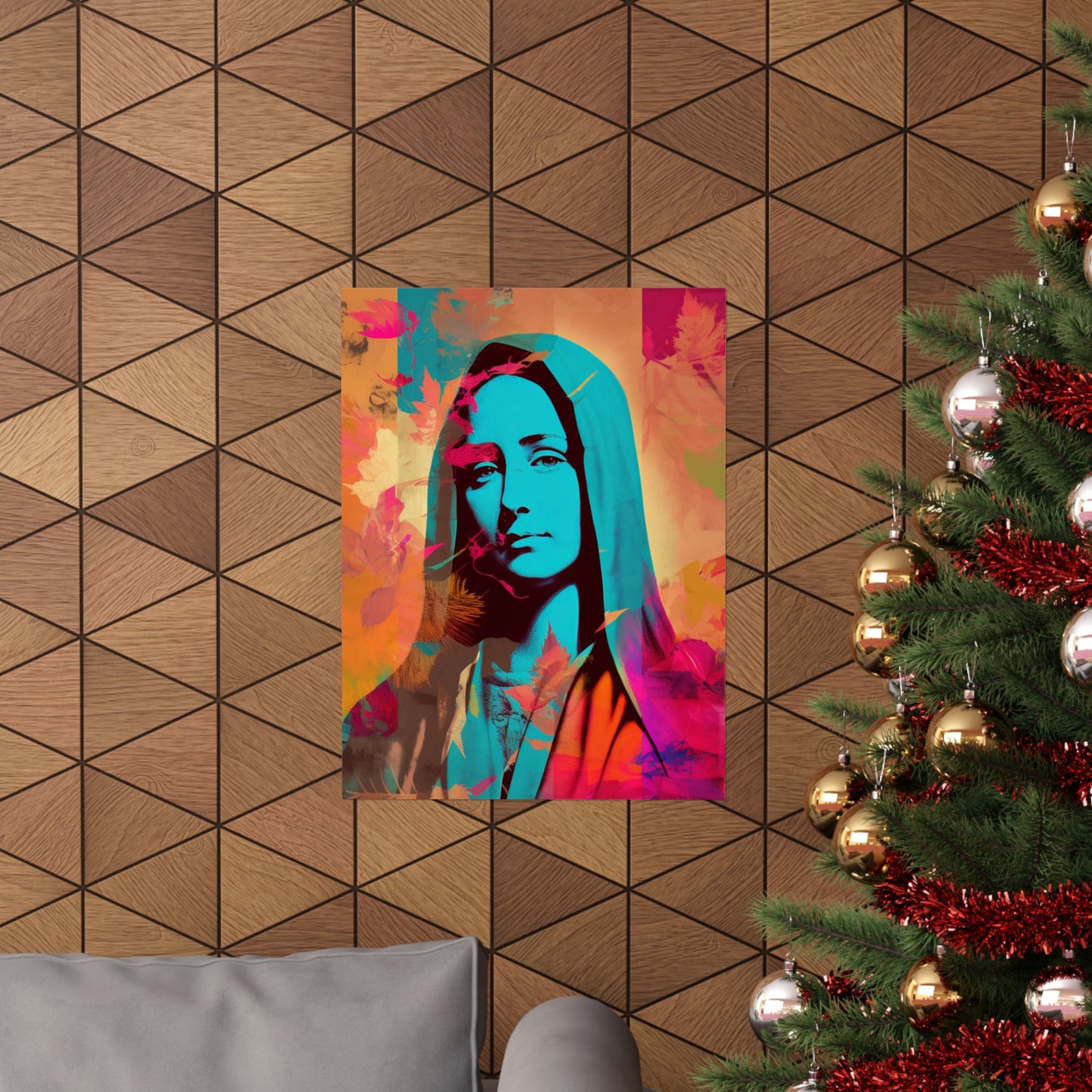 Mary The Blessed Virgin - Sanctified Souls Print - Multiple Sizes - Premium Matte Vertical Poster - Pop Surreal Lowbrow Art Style