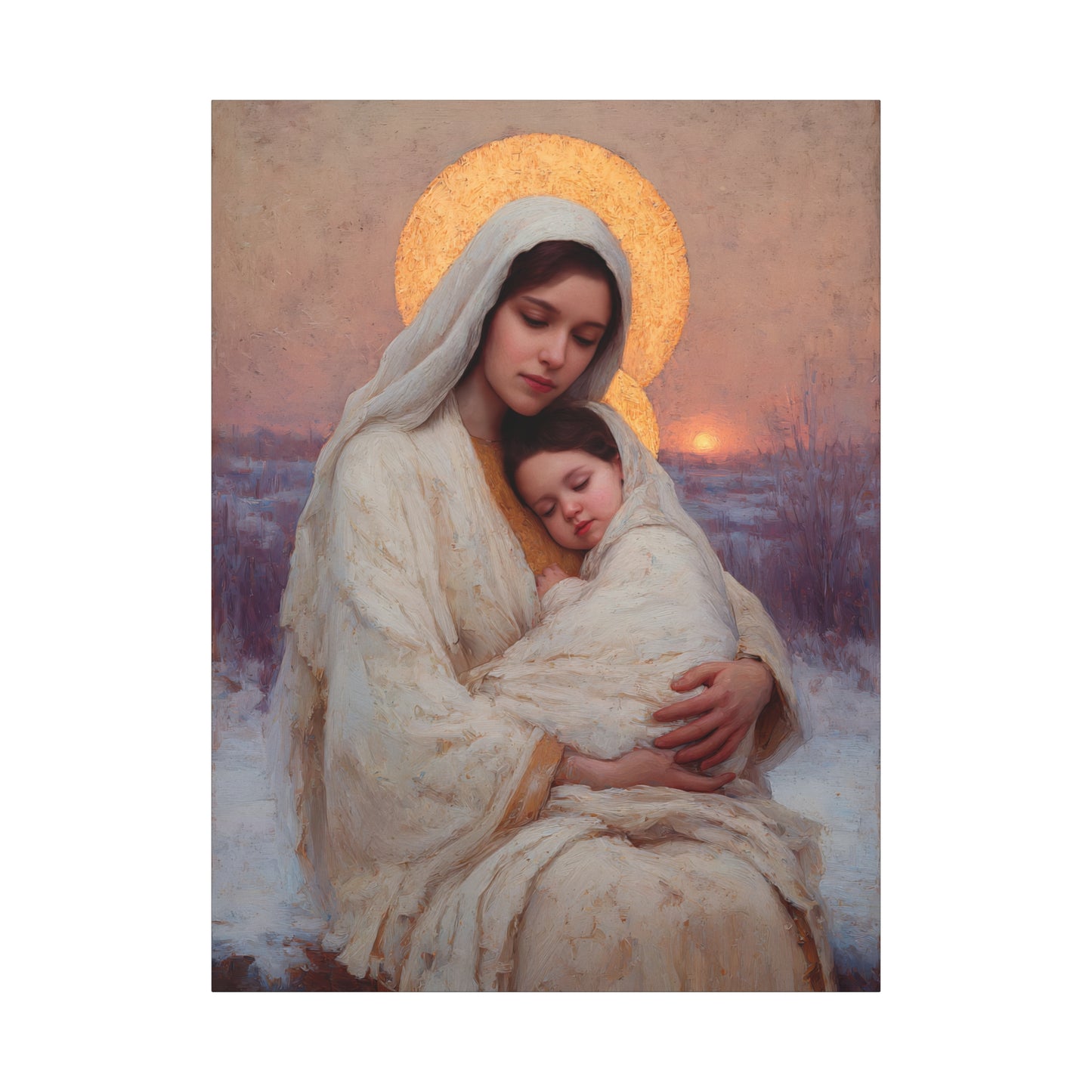 The Love That Stays - Mother Mary and the Christ Child - Gallery Wrapped Canvas - Print - Religious Art for your Home - Catholic Art Print
