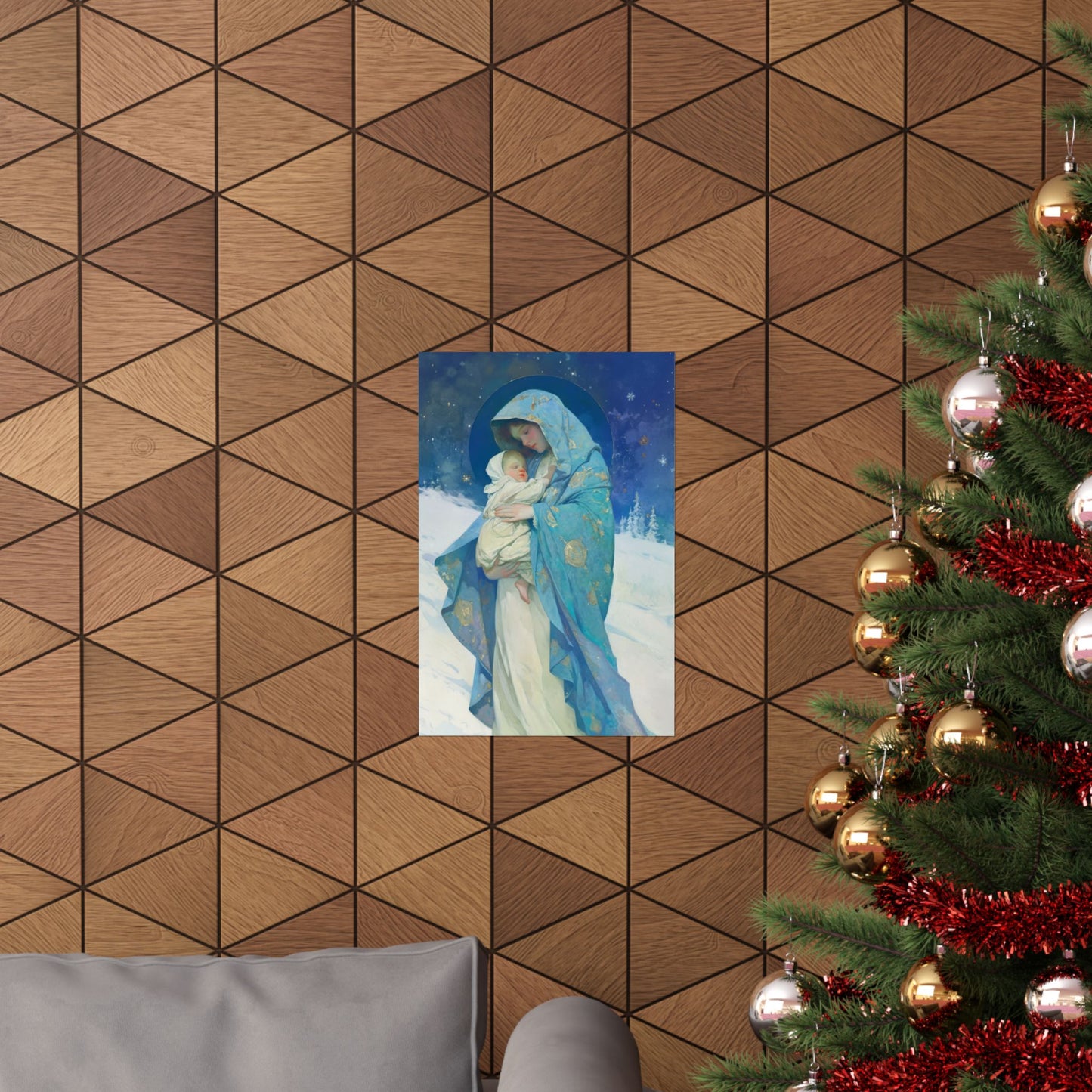 Snowfall of Grace: Our Lady's Blessing - Sanctified Souls Print - Multiple Sizes - Premium Poster - Catholic Art - Christian - Catholic Gift