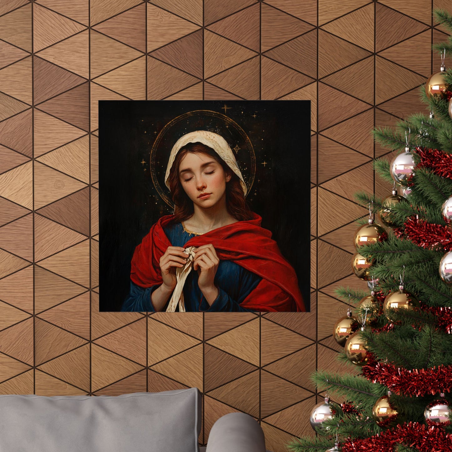 Mary Undoer of Knots - Mother Mary  - Untier of Knots - Marian Art - Sanctified Souls Print - Multiple Sizes - Premium Vertical Posters