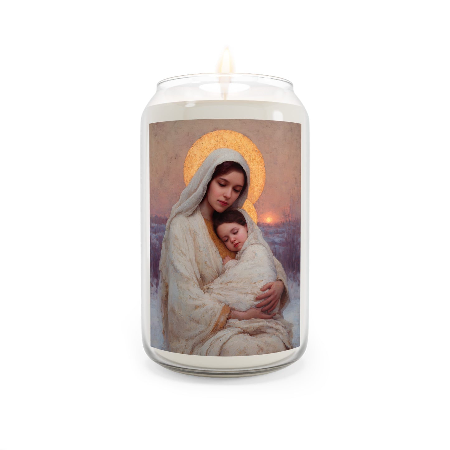 The Love That Stays - Mother Mary and the Christ Child - Scented Prayer Candle, 13.75oz - Tall Size - Religious Prayer Candle