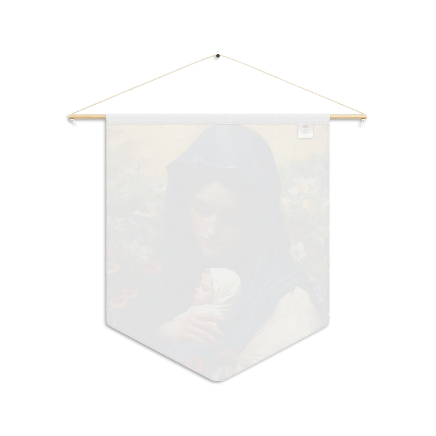 Graceful Maternity : The Virgin Mary and the Infant Savior Banner / Wall Hanging - Prayer room art - Catholic Home -  18" x 21"
