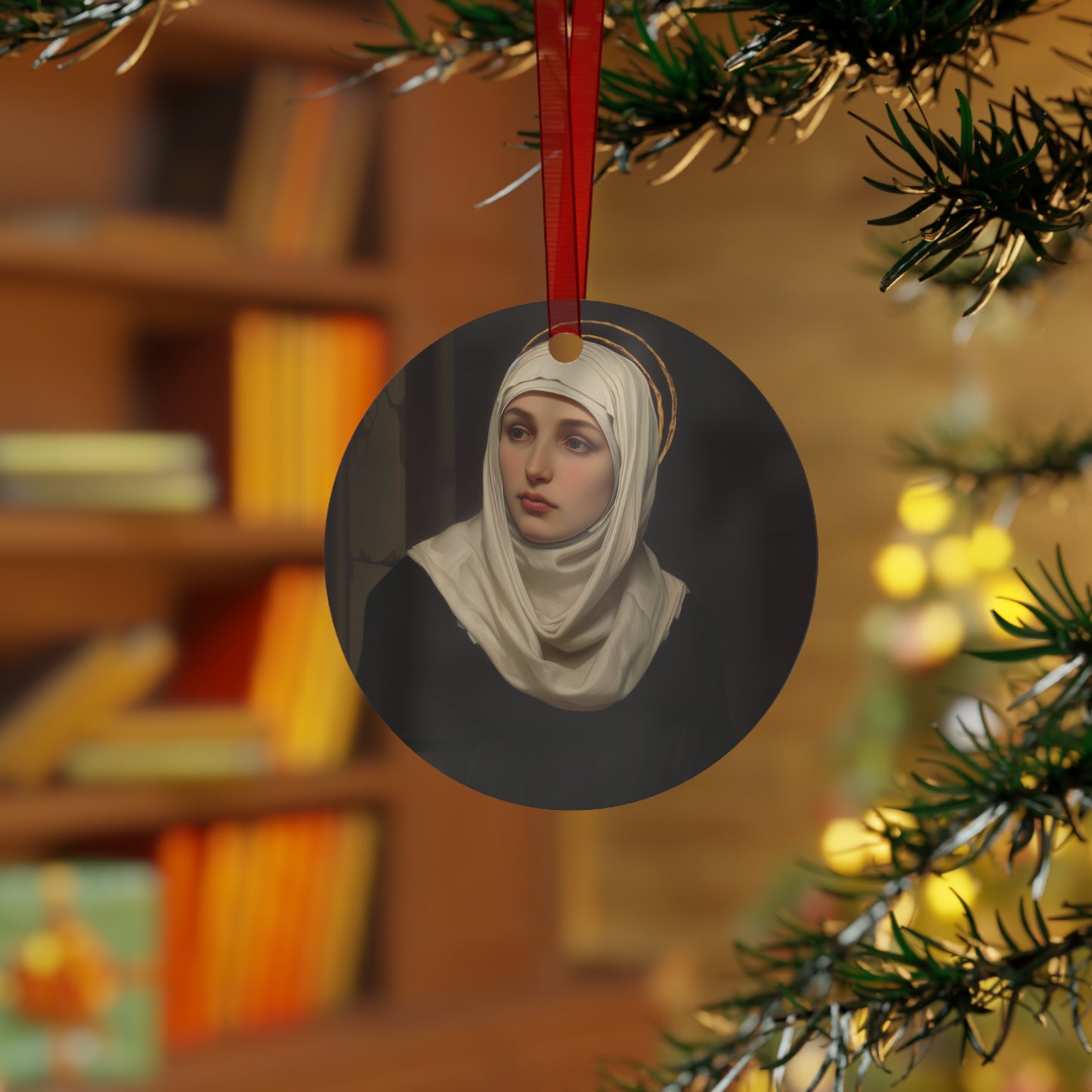 Saint Angela Merici Metal Ornament - Religious Holiday Christmas Ornament and Keepsake - Double sided