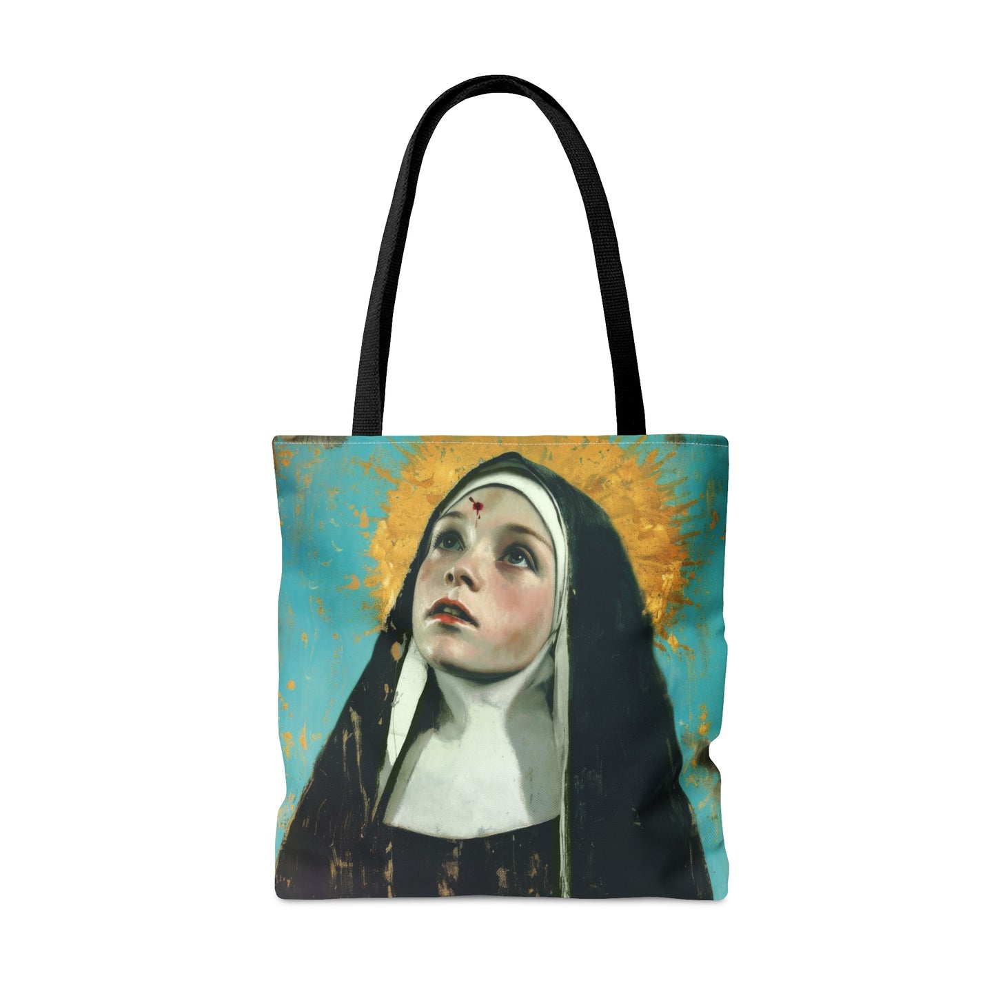 Saint Rita of Cascia Tote Bag - Large Medium Small Faith Art Bag - Catholic Faith Purse - Double Sided - Religious Art Purse