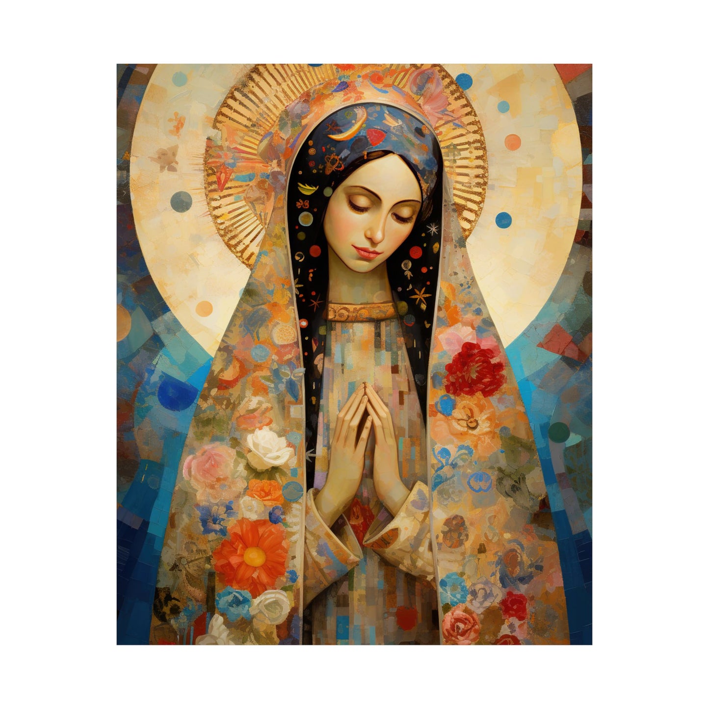 Lady of Guadalupe Icon of Love - Sanctified Souls Print - Multiple Sizes - Premium Matte Vertical Posters