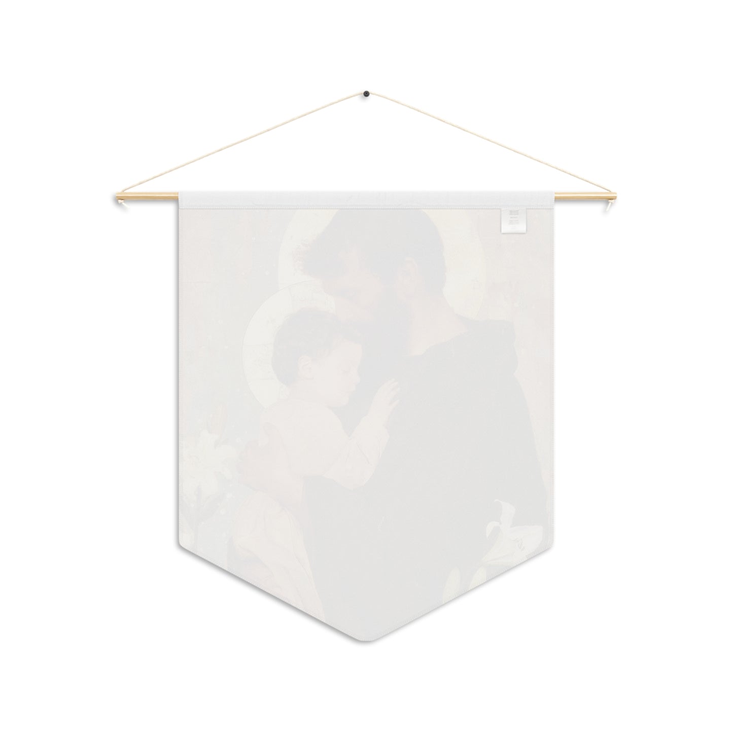 Saint Joseph and the Christ Child Pennant / Banner / Wall Hanging - Prayer room art - Catholic Home - Saint Art for your home - 18" x 21"