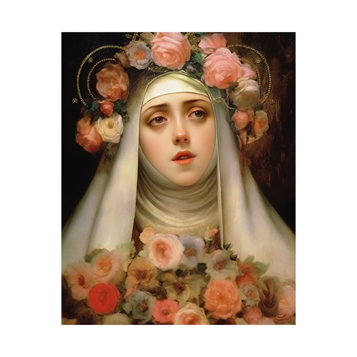 Saint Rose of Lima - Sanctified Souls Print - Multiple Sizes - Premium Matte Vertical Posters - Patron Saint of Florists