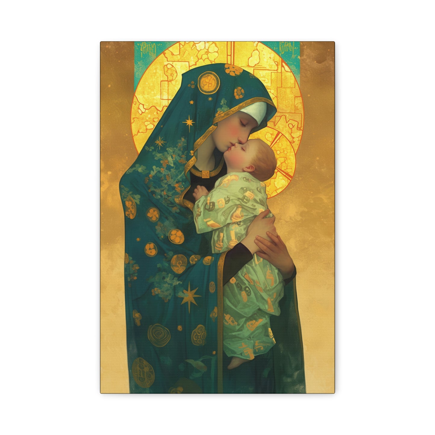 Peaceful Refuge - Mary and the Christ Child - Museum Wrapped Canvas - Print - Religious Art for your Home - Catholic Saint Art