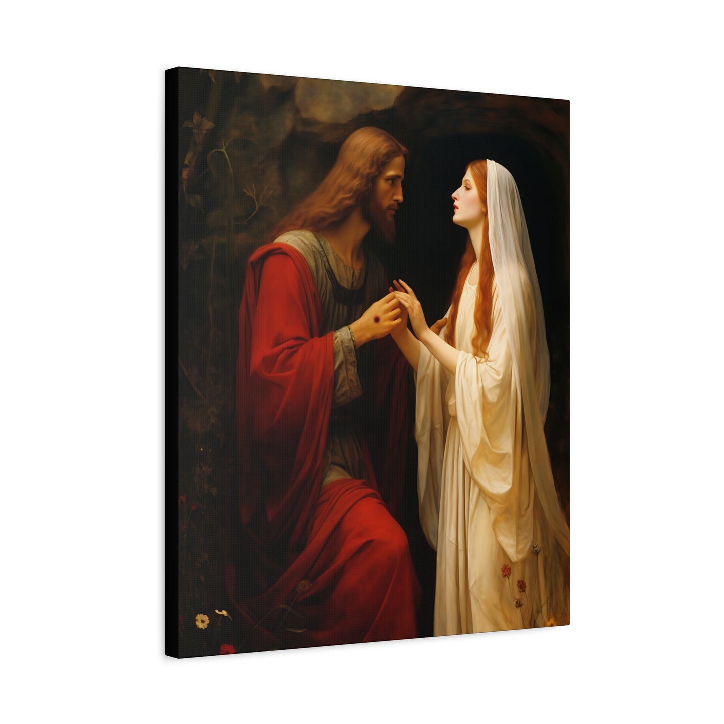 Revelation of Redemption Mary Magdalene and the Risen Christ - Gallery Wrapped Canvas - Sanctified Souls Print - Religious Art for your Home