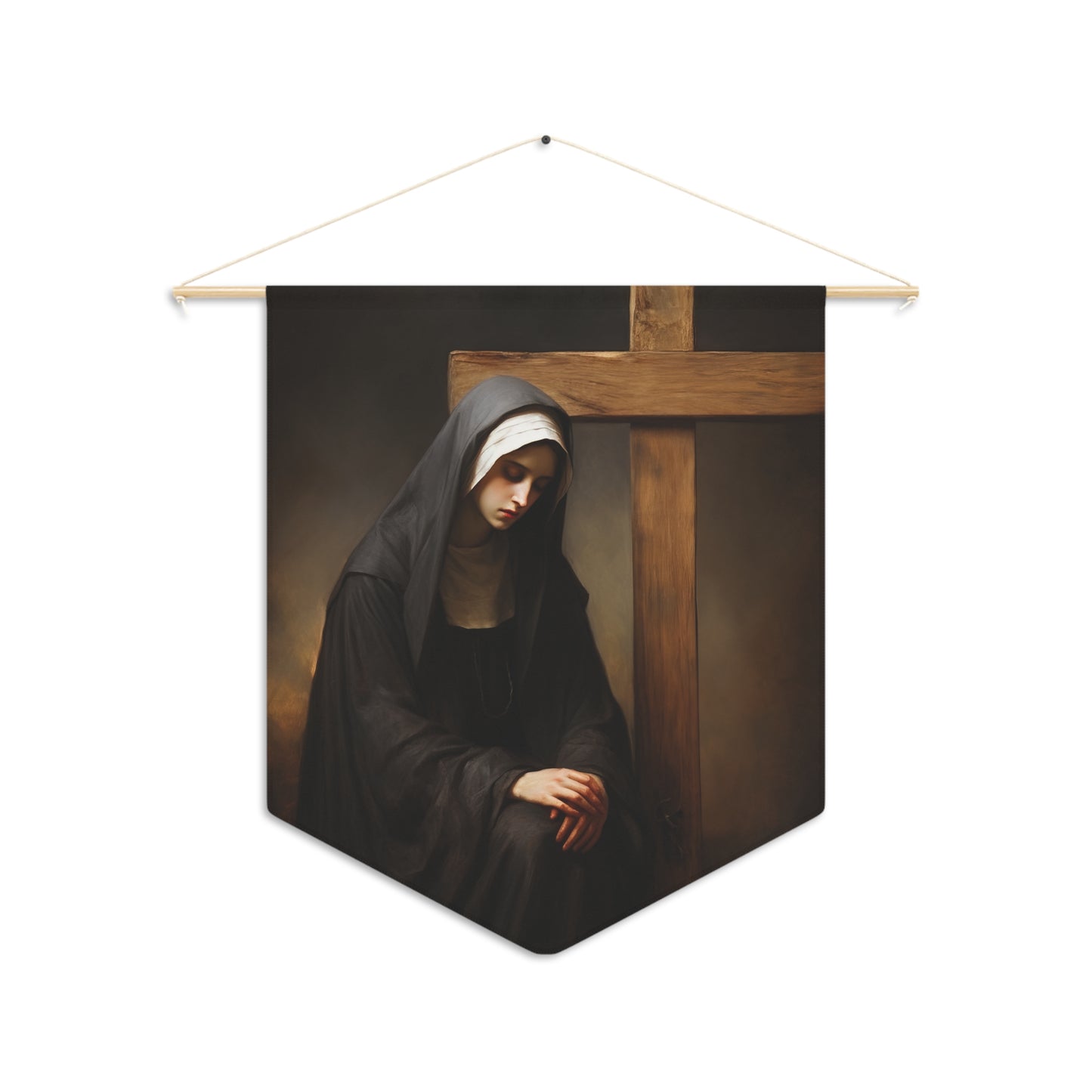 Saint Clare of Montefalco Wall Banner / Wall Hanging / Pennant - Prayer room art - Catholic Home -  18" x 21"