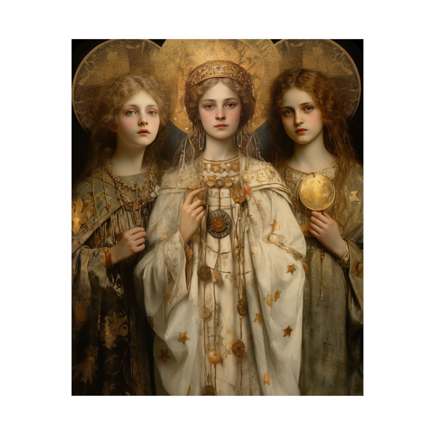 Saints Faith, Charity and Hope - Sanctified Souls Print - Multiple Sizes - Premium Matte Vertical Posters