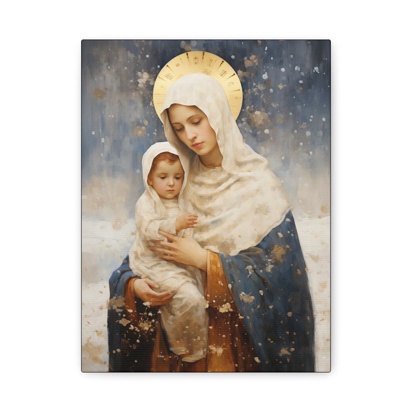 Winter's Grace : Our Lady of the Snows Canvas Print - Multiple Sizes - Catholic Home art - Gallery Wrapped Canvas - Sanctified Souls Print