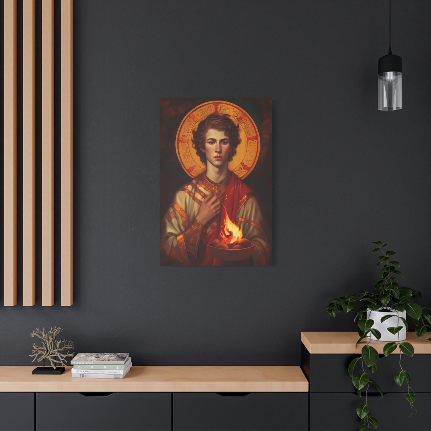 Saint Lawrence Deacon and Martyr Canvas Print - Multiple Sizes - Catholic Home art - Museum Wrapped Canvas - Sanctified Souls Print