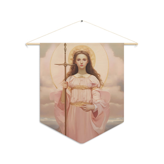 Saint Philomena Wall Banner / Wall Hanging - Catholic Home Art - Religious Large Art Print - 18" x 21"