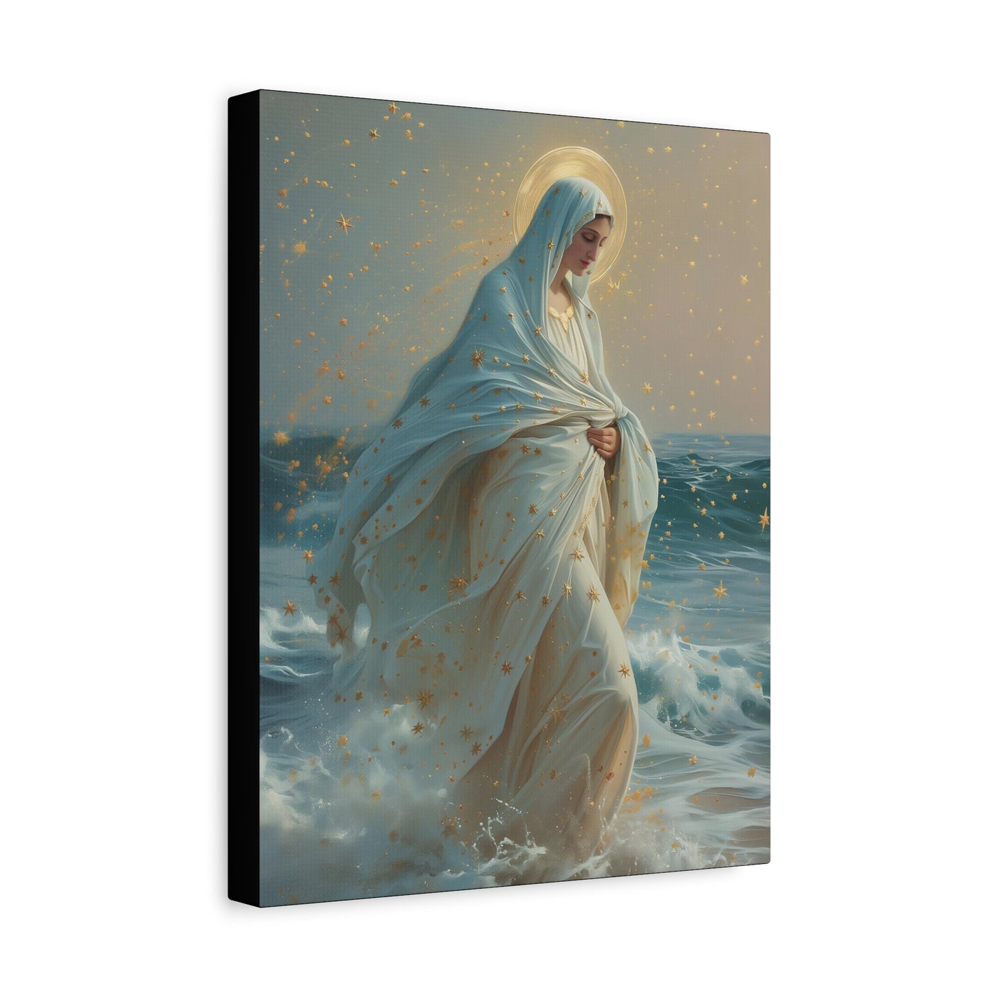 Guiding Light - Our Lady, Star of the Sea - Museum Wrapped Canvas - Sanctified Souls - Religious Art for your Home