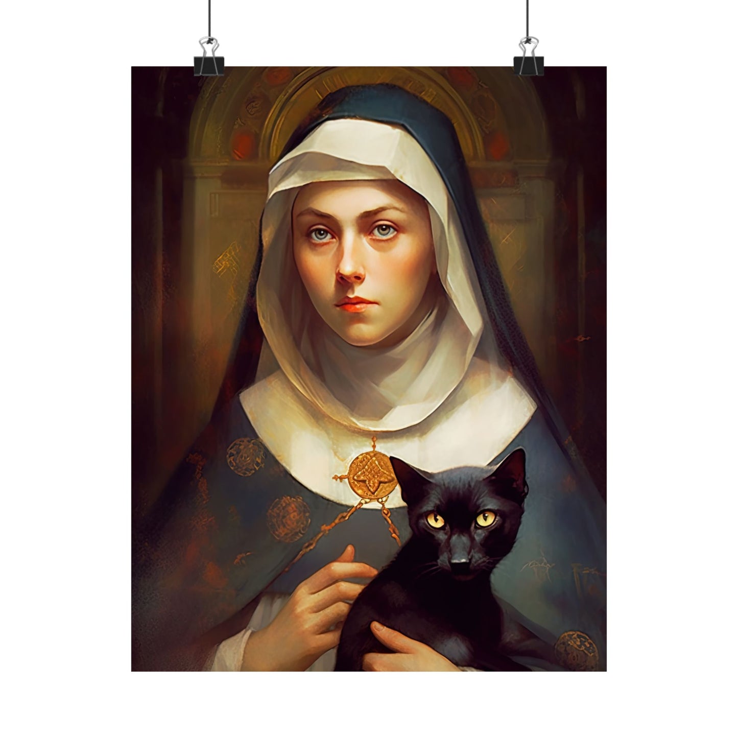 Saint Gertrude - Sanctified Souls Print - Multiple Sizes - Premium Matte Vertical Posters