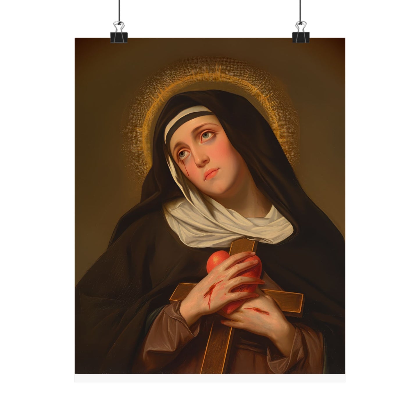 Saint Veronica Giuliani - Sanctified Souls Print - Multiple Sizes - Premium Posters - Catholic Art - Christian painting