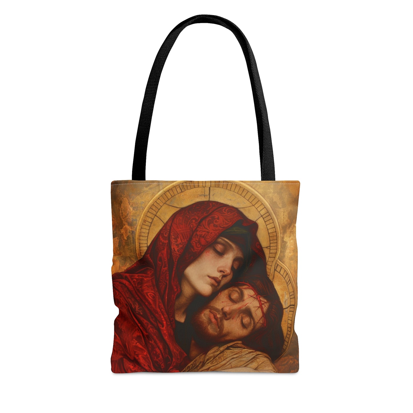 Eternal Sorrow - Mary's Mourning Beneath the Cross Tote Bag - Large Medium Small Faith Art Bag - Catholic Faith Purse - Religious