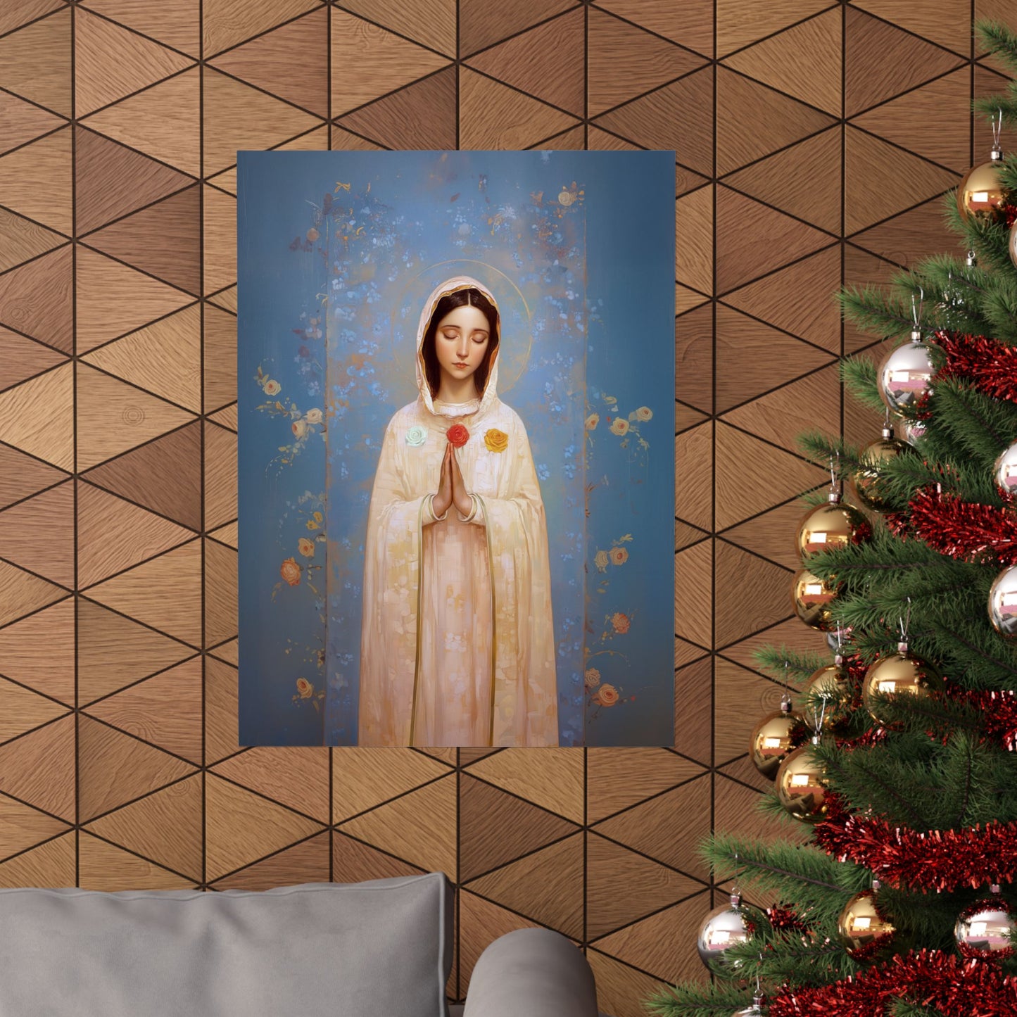 Rosa Mystica - Mystical Rose - Mother Mary - Marian Art - Sanctified Souls Print - Multiple Sizes - Premium Vertical Posters