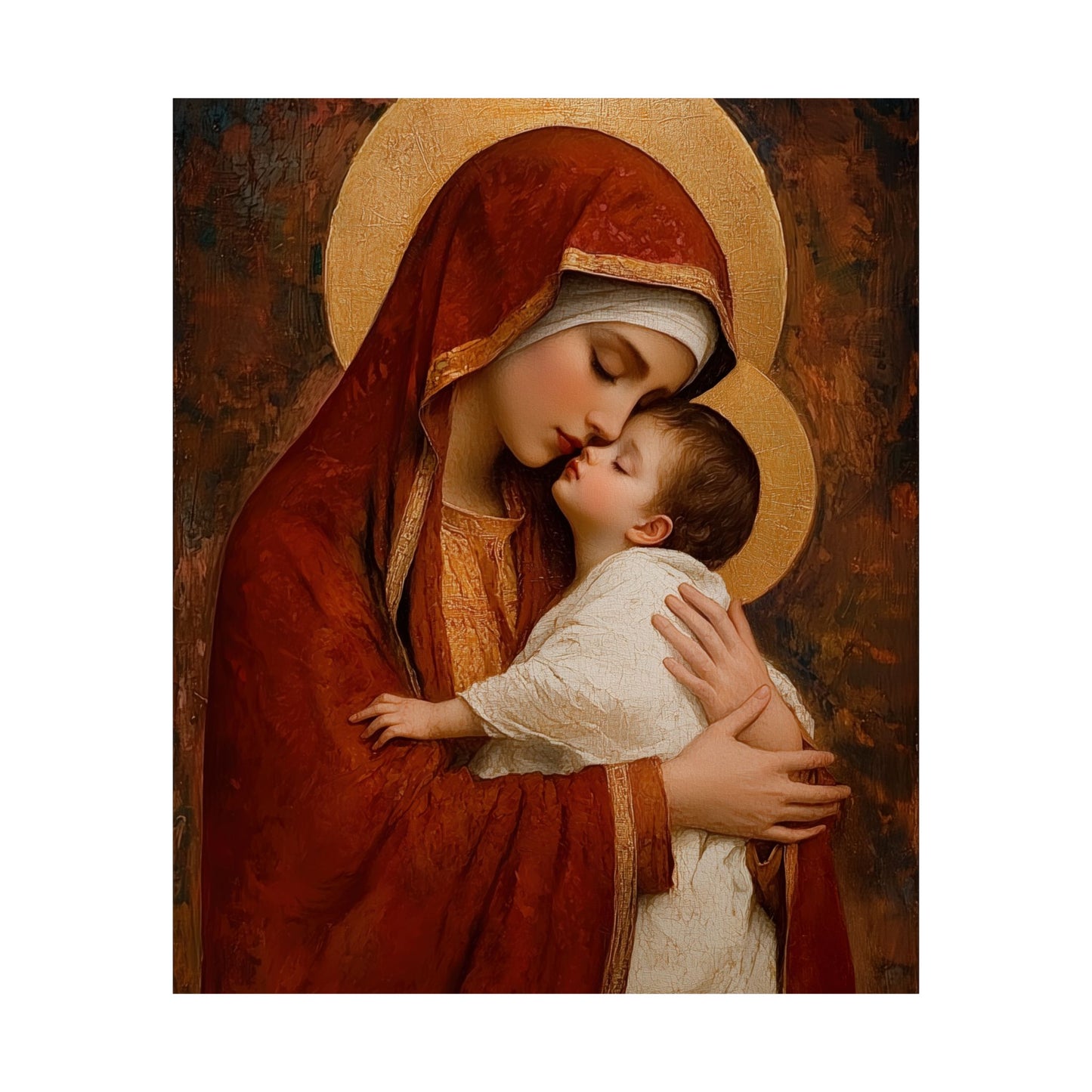 Our Lady of Tenderness - Mother Mary and the Christ Child - Marian Art - Sanctified Souls Print - Multiple Sizes - Premium Vertical Posters