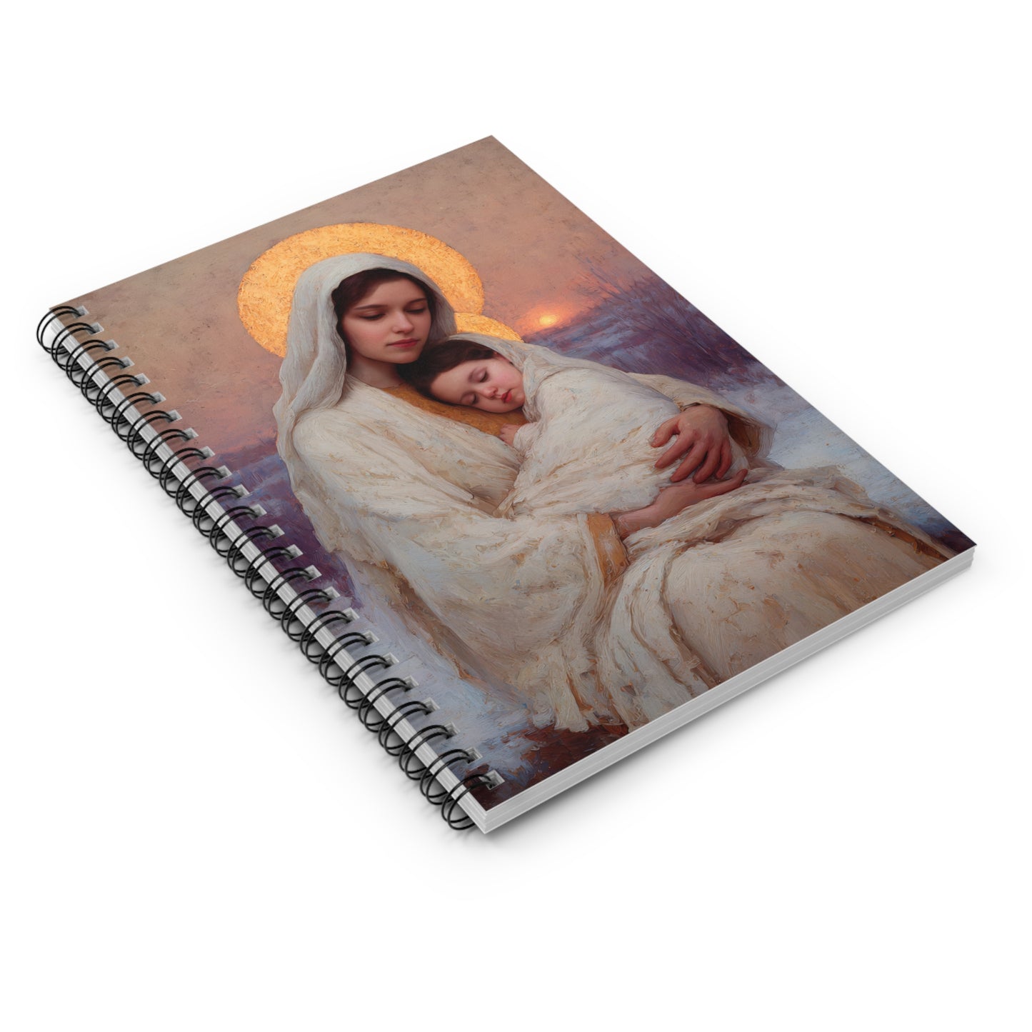 The Love That Stays - Mother Mary and the Christ Child - Journal - Sanctified Souls Art - Religious Based Notebook - Spiral Notebook