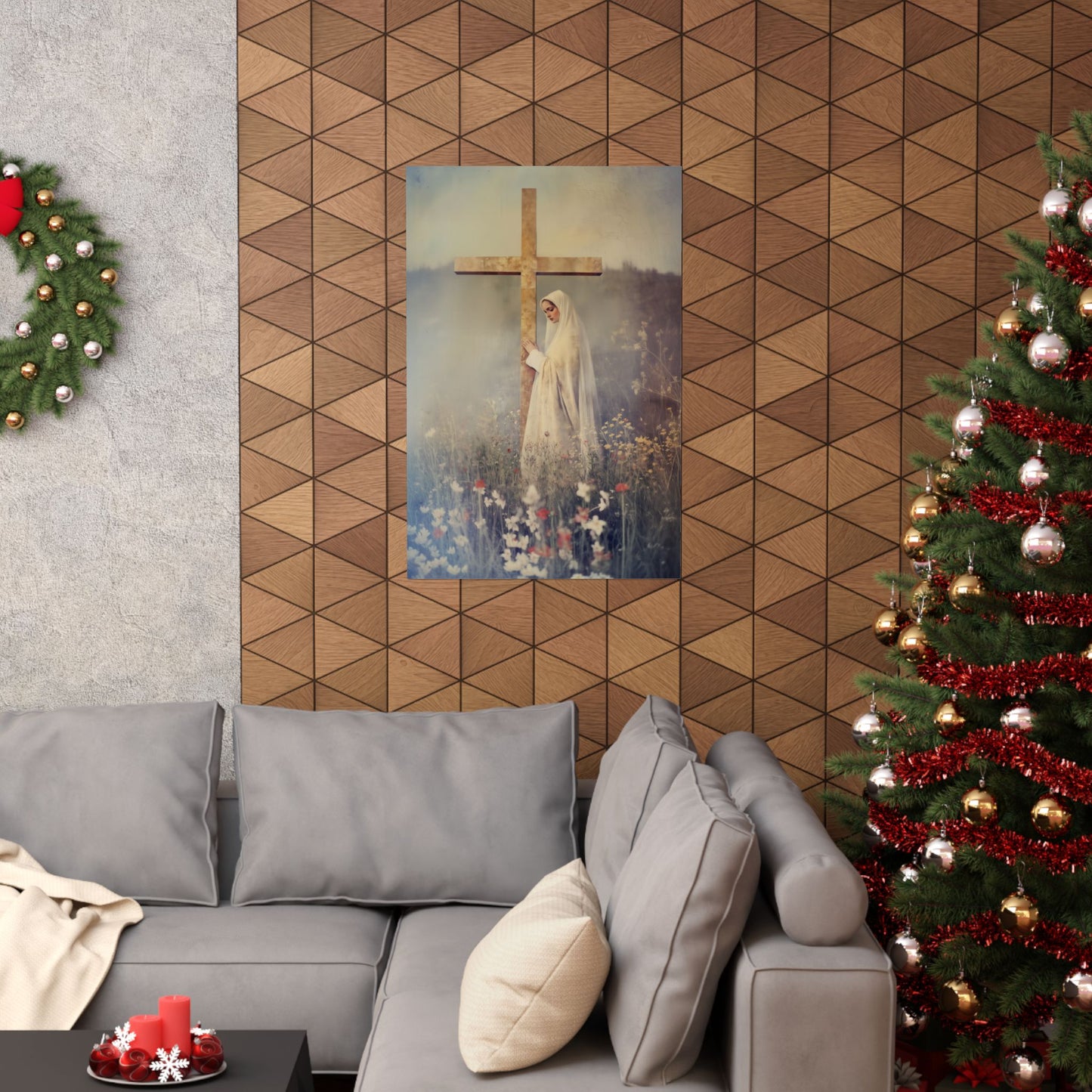 The Feast of the Exaltation of the Holy Cross - Sanctified Souls Print - Multiple Sizes - Premium Posters - Catholic Art - Christian Home