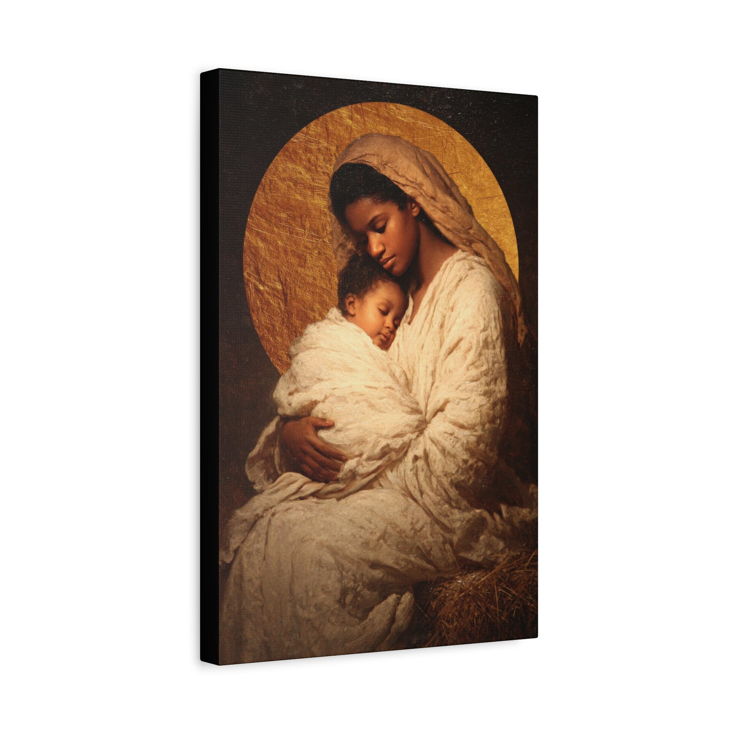 Our Lady of the Manger - Mother Mary and the Christ Child - Gallery Wrapped Canvas - Print - Religious Art for your Home - Catholic