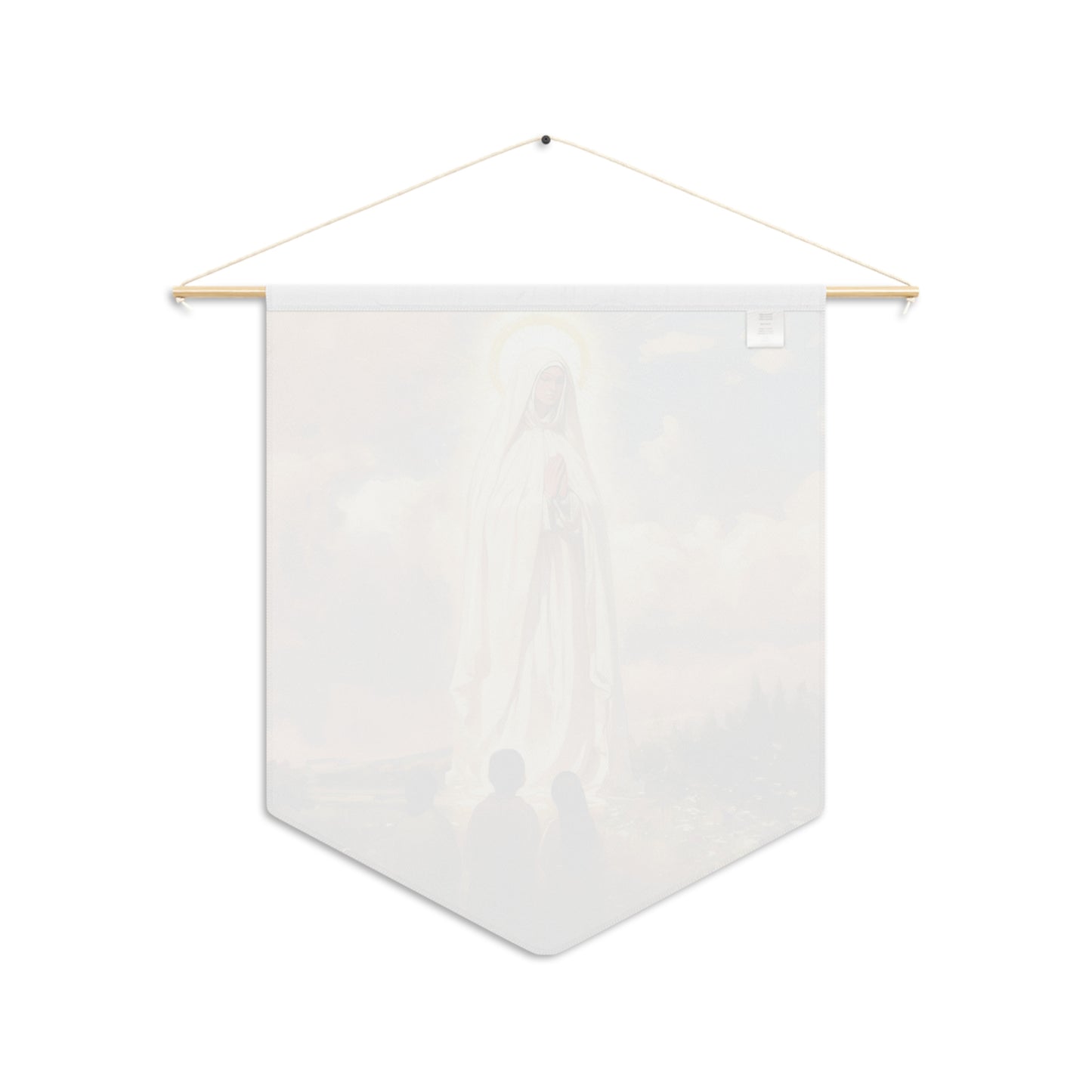 Our Lady of Fátima  Pennant / Banner / Wall Hanging - Prayer room art - 18" x 21" - Catholic prayer Religious Christian Gift