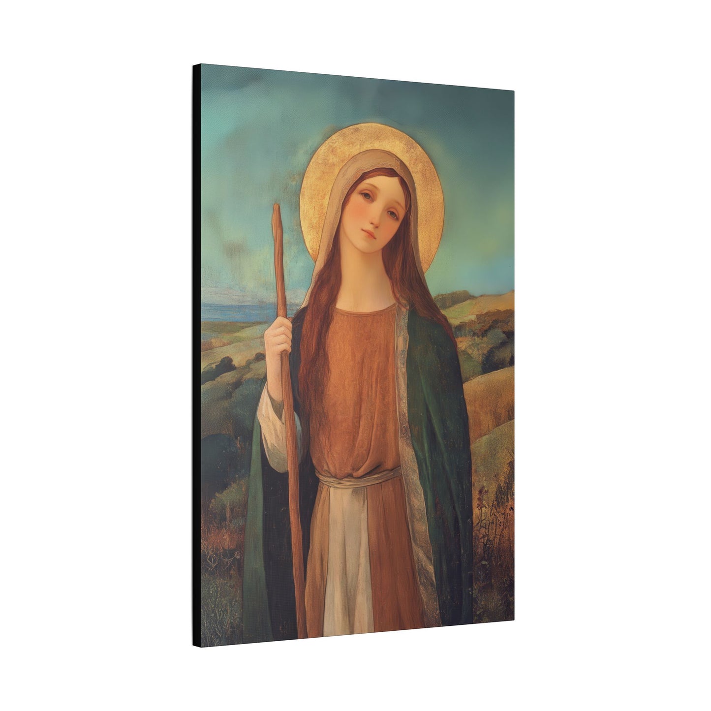 Saint Breage // Saint Breaca -  Wrapped Canvas Print - Multiple Sizes - Catholic Home art Matte Canvas, Stretched