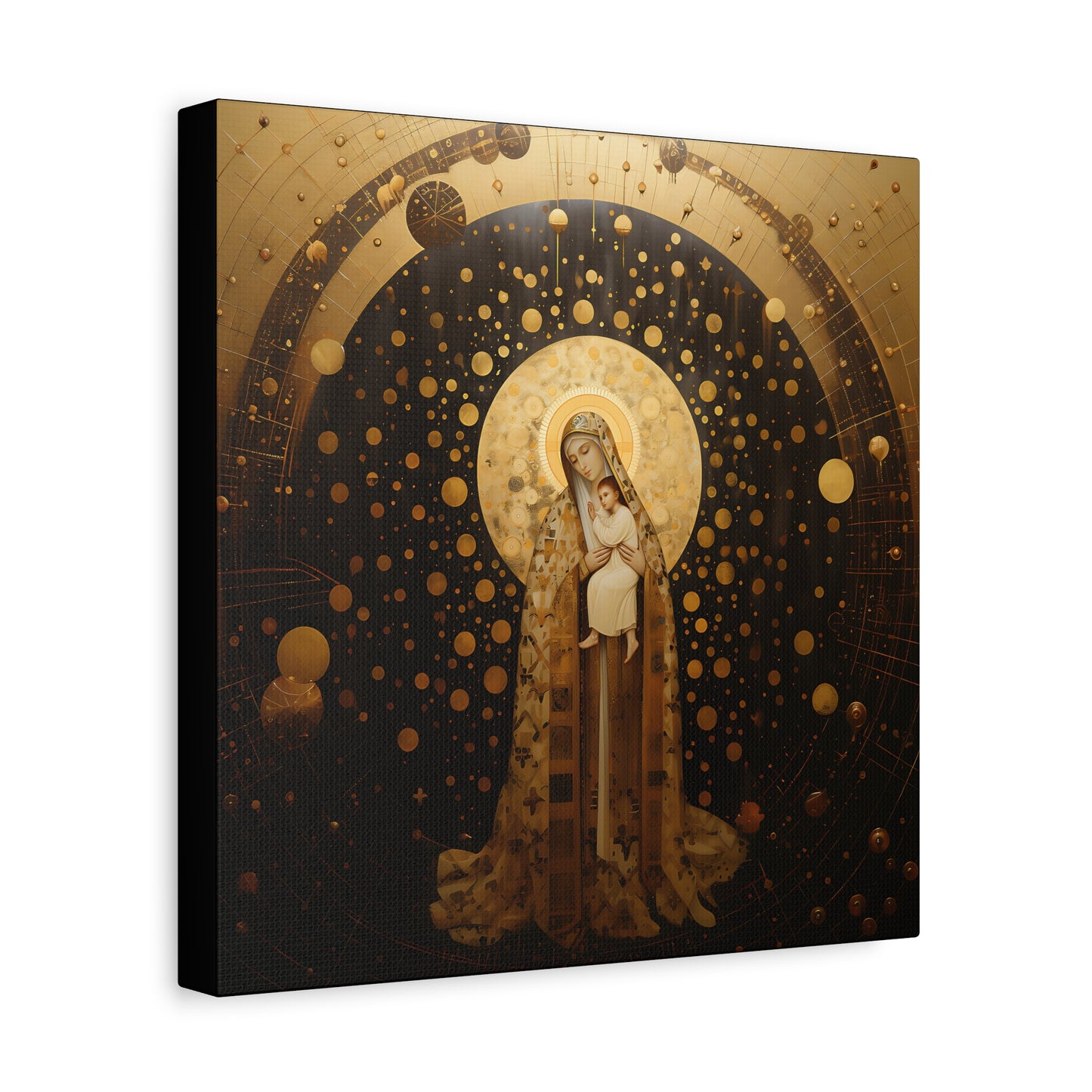 The Golden Mary - Mary the Blessed Virgin - Gallery Wrapped Canvas - Sanctified Souls Print - Religious Art for your Home - Pop Art