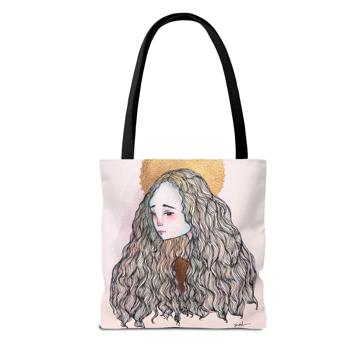 Saint Philomena Tote - Hand-Drawn Catholic Art - Prayer Bag | Christian Devotional Tote | Sanctified Solocosmo Religious Tote