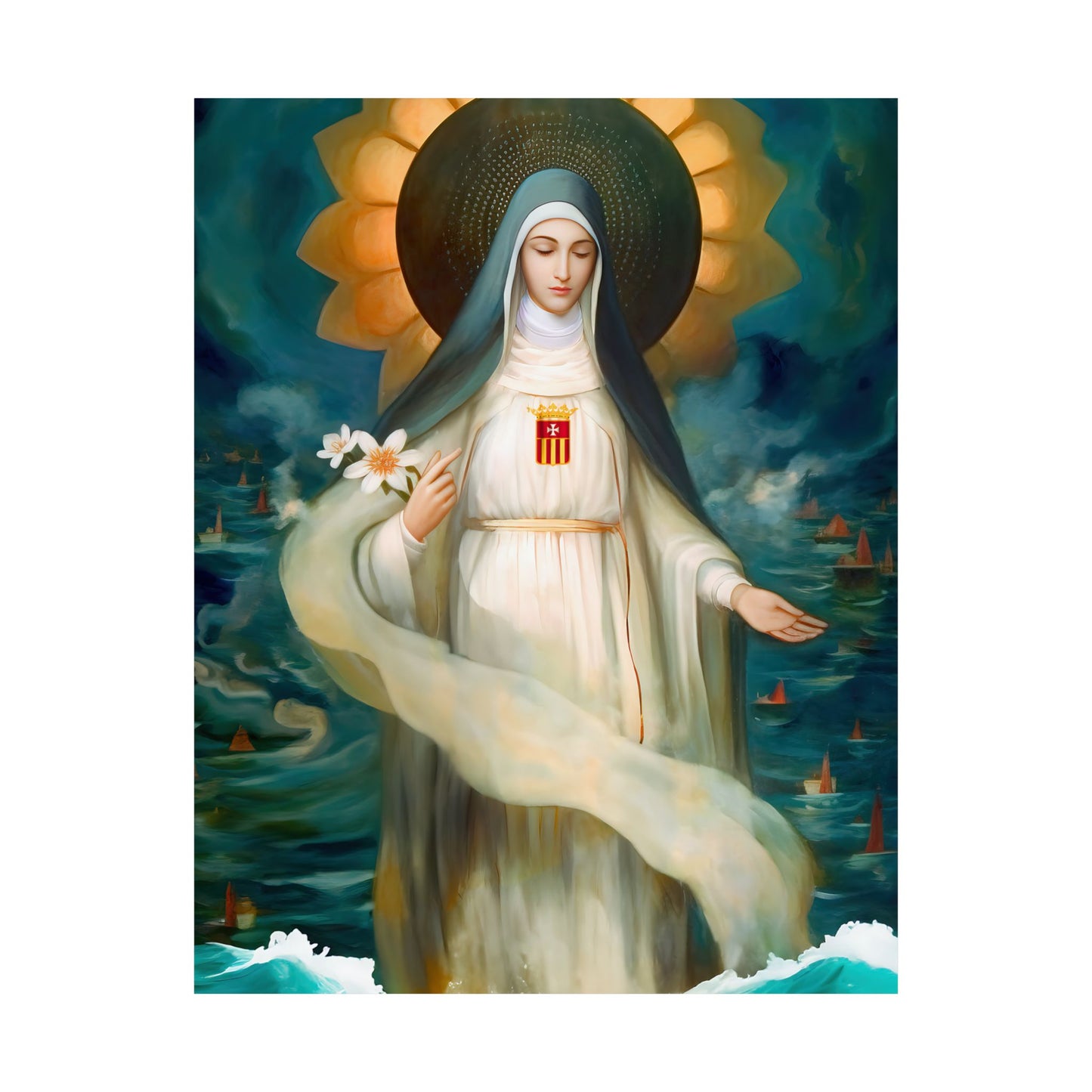 Mary of Cervellon / Saint Maria of Cerevellon - Sanctified Souls Print - Multiple Sizes - Premium Matte Vertical Posters
