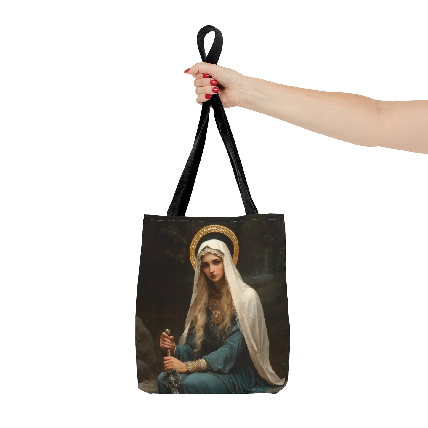 Saint Winifred Tote Bag - Large Medium Small Faith Art Bag - Catholic Faith Purse - Religious - Prayer Bag - Devotional Purse