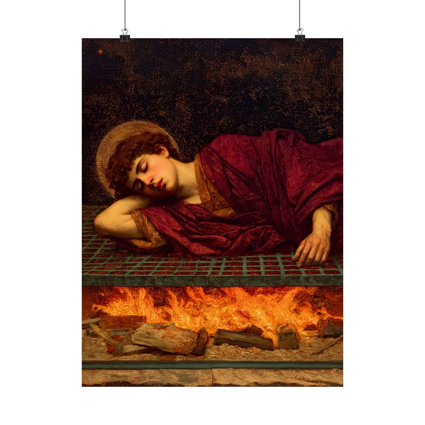 Saint Lawrence  - Sanctified Souls Print - Multiple Sizes - Premium Posters - Catholic Art - Christian Home Decor Artwork
