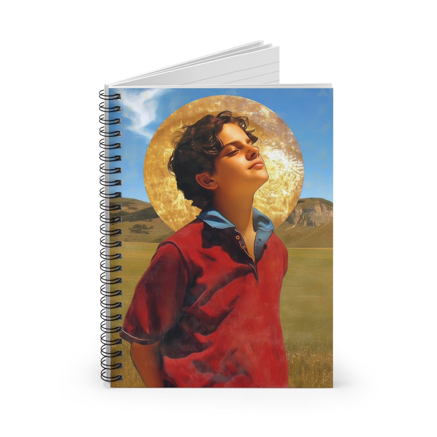Saint Carlo Acutis  - Sanctified Souls Art - Religious Based Notebook - Spiral Notebook - Ruled Line