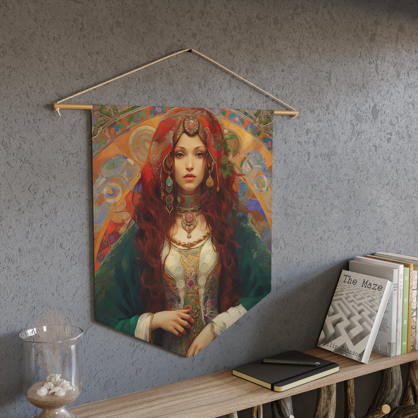 Saint Margaret of Antioch Wall Banner / Wall Hanging - Prayer room art - Catholic Home Art - Large Saint Art - 18" x 21"