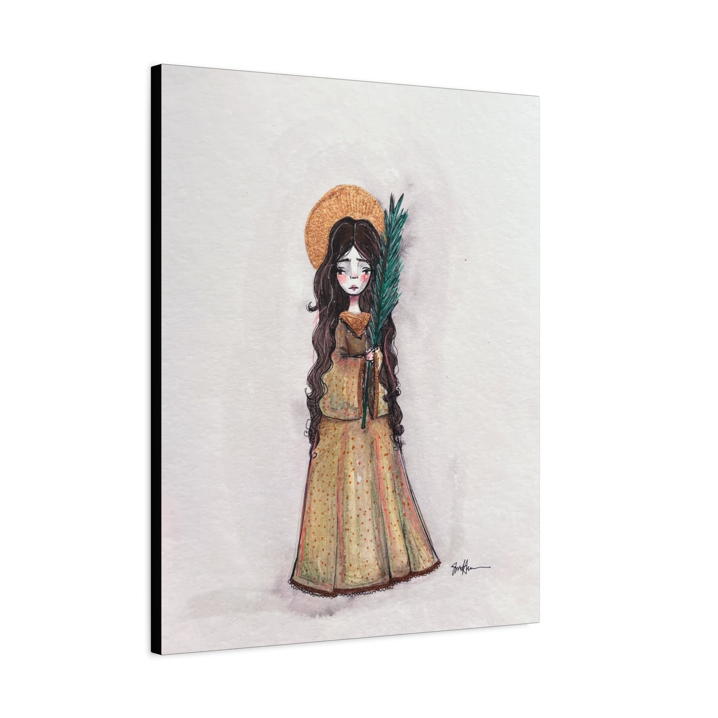 Saint Hope Canvas - Hand-Drawn Art | Catholic Canvas Print | Faith Hope and Charity Middle Sister | Sacred Art |  Devotional Artwork