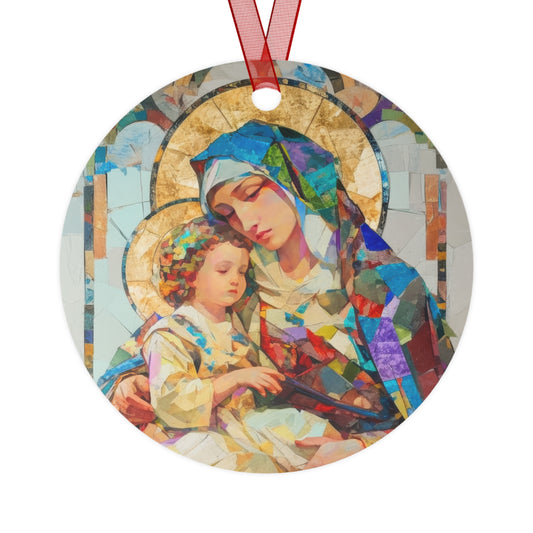 Virgin Mary - Light of All Saints Metal Ornament - Religious Holiday Christmas Ornament and Keepsake - Catholic Keepsake