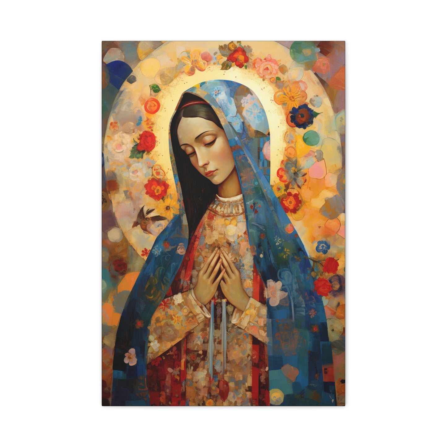 Mary's Silent Blessing - Museum Wrapped Canvas - Sanctified Souls Print - Religious Art for your Home - The Virgin Mary