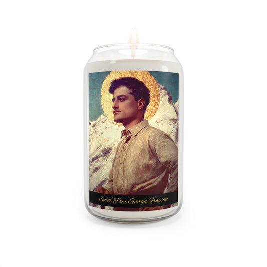 Saint Pier Giorgio Frassati - Scented Prayer Candle, 13.75oz -  Candle - Catholic Art - prayer room Scented Candle - Religious Saint