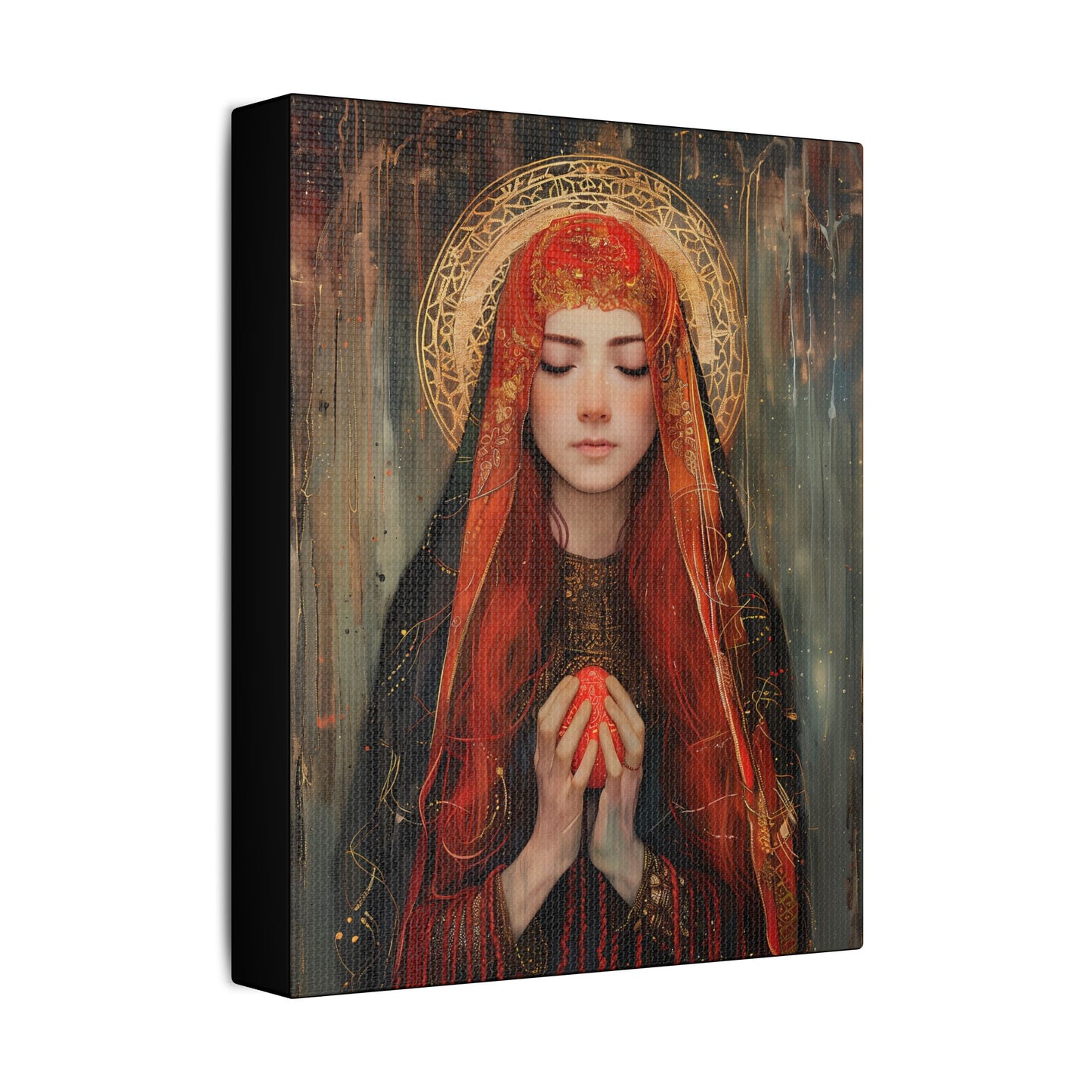 Devotion of Mary Magdalene - Saint Mary Magdalene and the Red Easter Egg - Museum Wrapped Canvas - Print - Religious Art for your Home