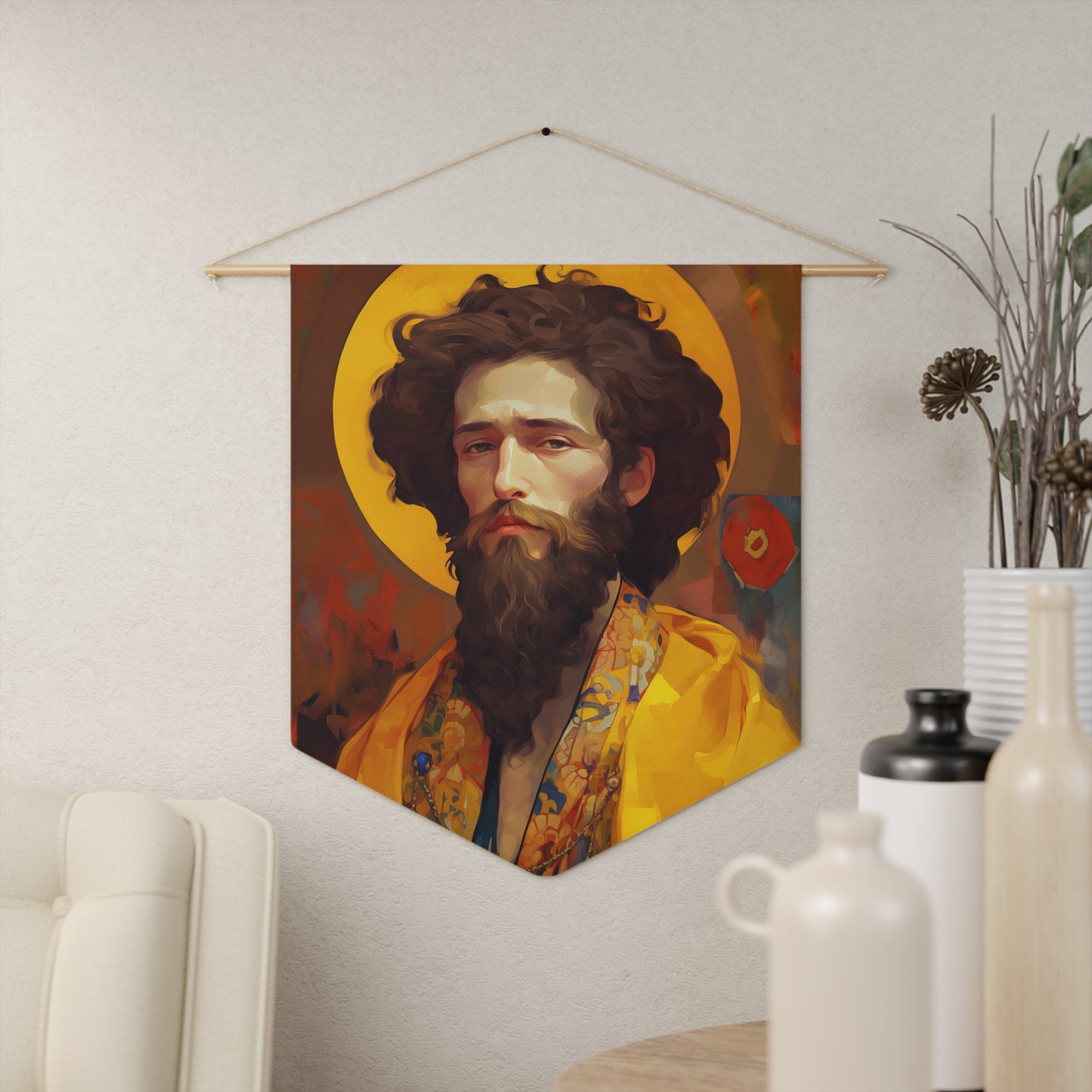 Saint James the Greater Wall Banner / Wall Hanging - Prayer room art - Catholic Home Art - Large Saint Art - 18" x 21"