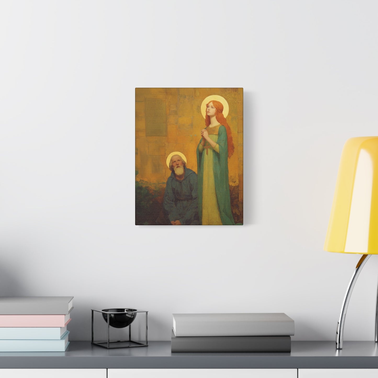 Saints Justina and Cyprian - Multiple Sizes - Catholic Home art - Museum Wrapped Canvas - Sanctified Souls Print - Catholic Martyr Art