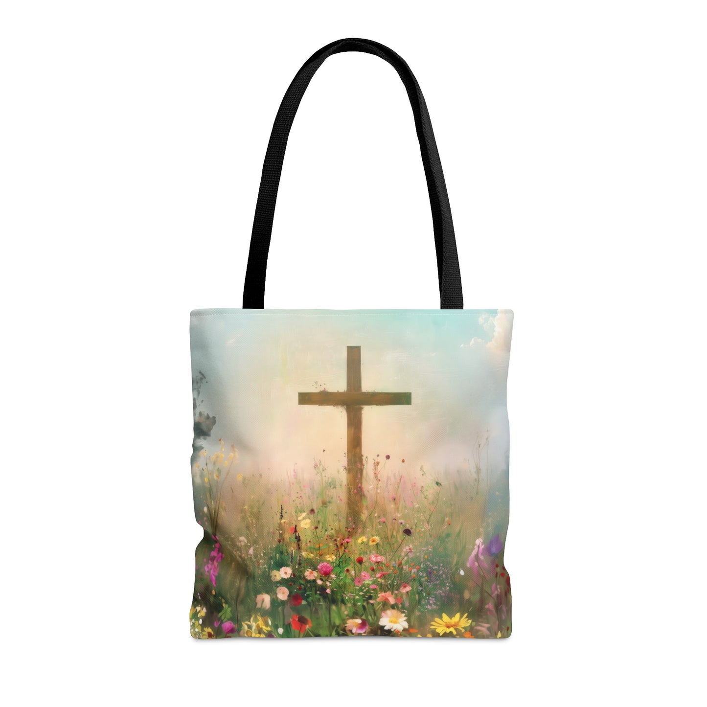 The Cross That Called the Earth to Life Tote Bag - Large Medium Small Faith Art Bag - Catholic Faith Purse - Double Sided