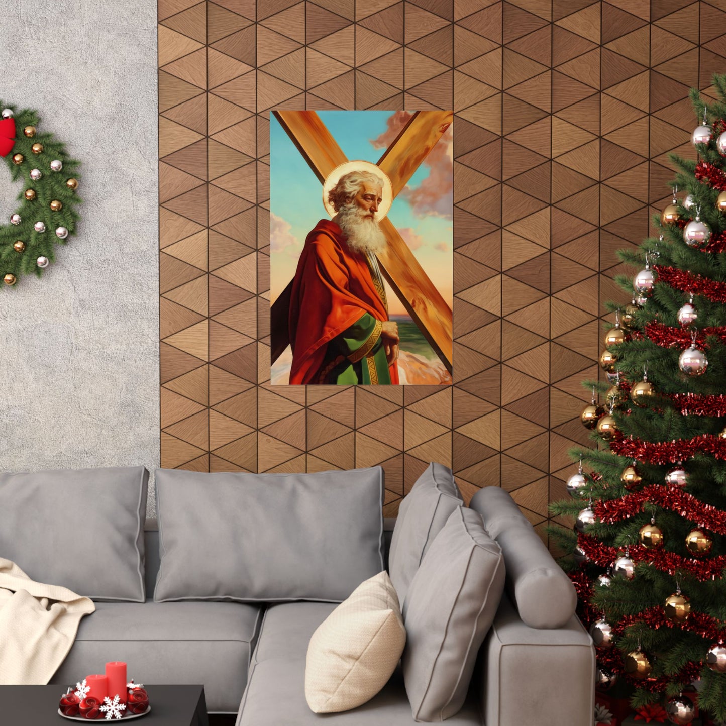 Saint Andrew the Apostle - Sanctified Souls Print - Multiple Sizes - Premium Posters - Catholic Art - Christian Home Decor Artwork