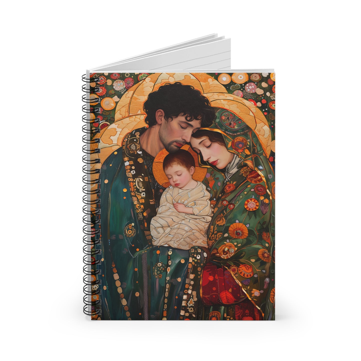 Guiding Light - The Holy Family Spiral Journal - Sanctified Souls Art - Religious Based Notebook - Spiral Notebook - Jesus, Mary, Joseph