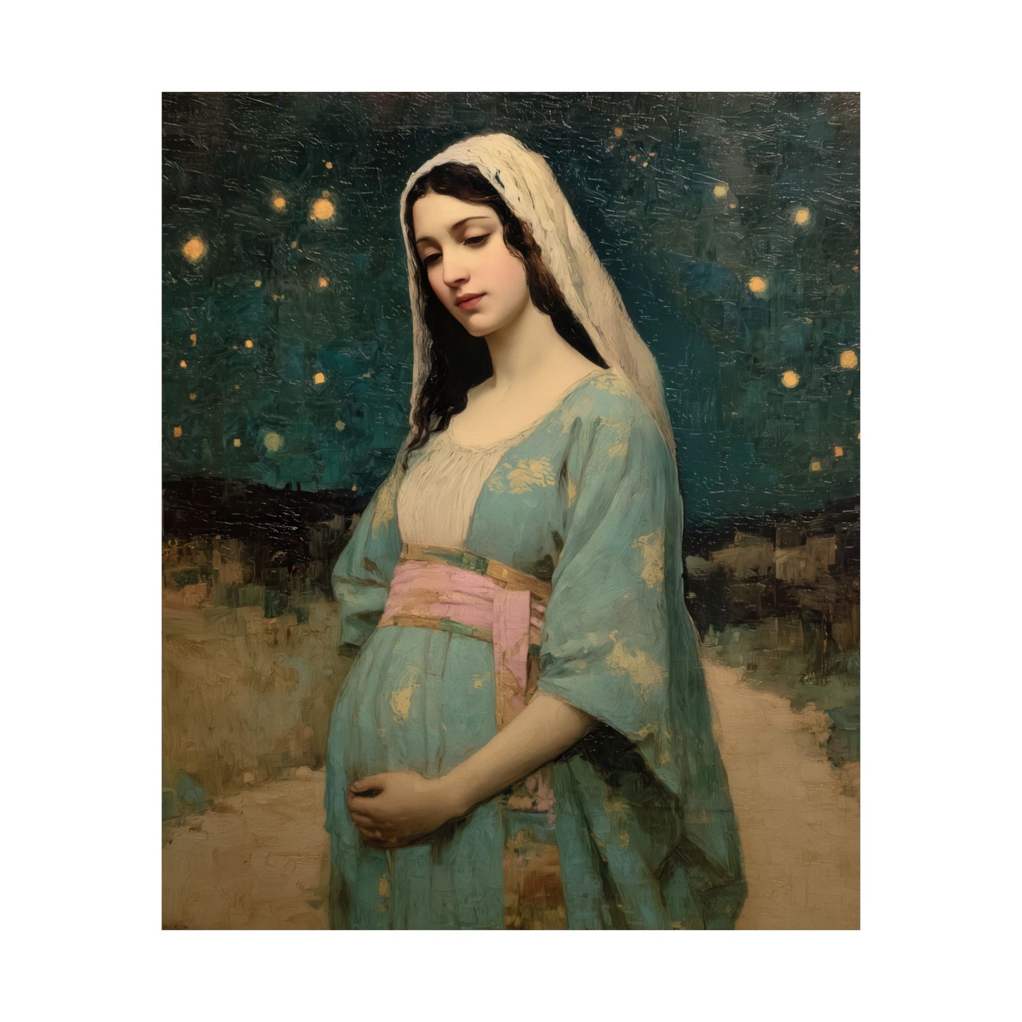 Our Lady of 'O' - Our Lady of Expectation - Mother Mary - Marian Art - Sanctified Souls Print - Multiple Sizes - Premium Vertical Posters