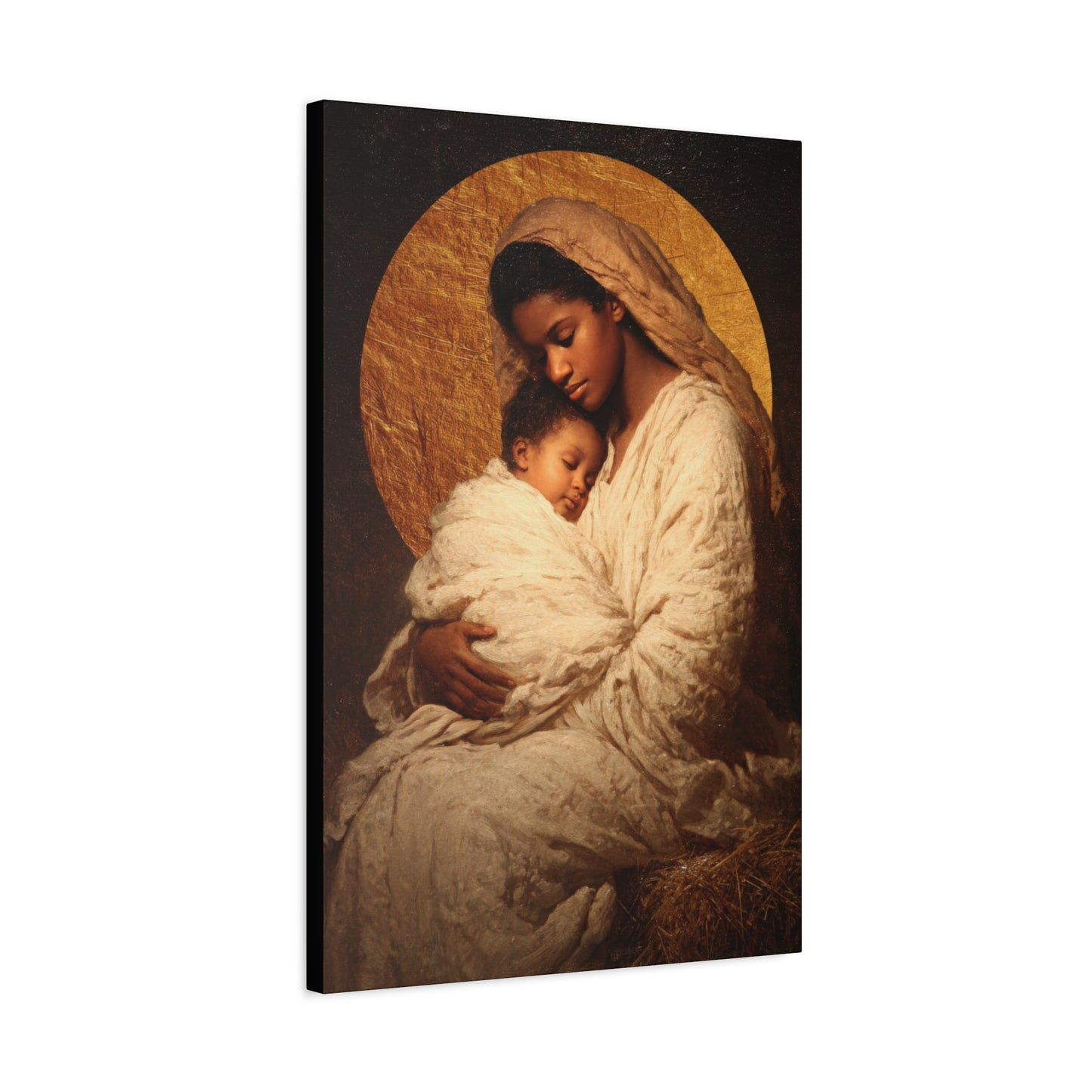 Our Lady of the Manger - Mother Mary and the Christ Child - Gallery Wrapped Canvas - Print - Religious Art for your Home - Catholic